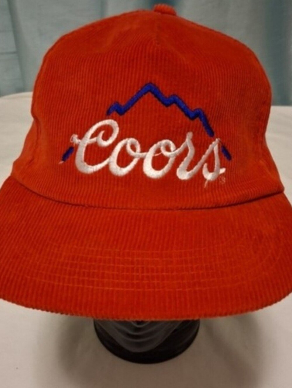 Coors Red Corduroy Embroidered Logo Snapback Hat Like NEW deadstock Condition